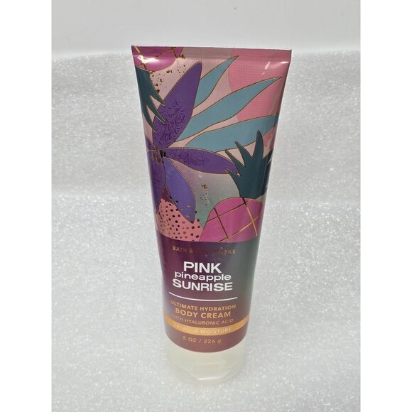 Bath & Body Works Pink Pineapple Sunrise Body Cream 8 Oz With Hyaluronic Acid - Picture 1 of 2